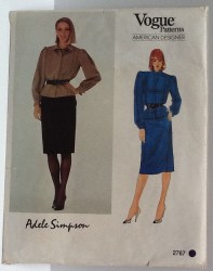 2767 ADELE SIMPSON 80S LS BUTTON TUCK TOP, STRT SKIRT PATTERN 18